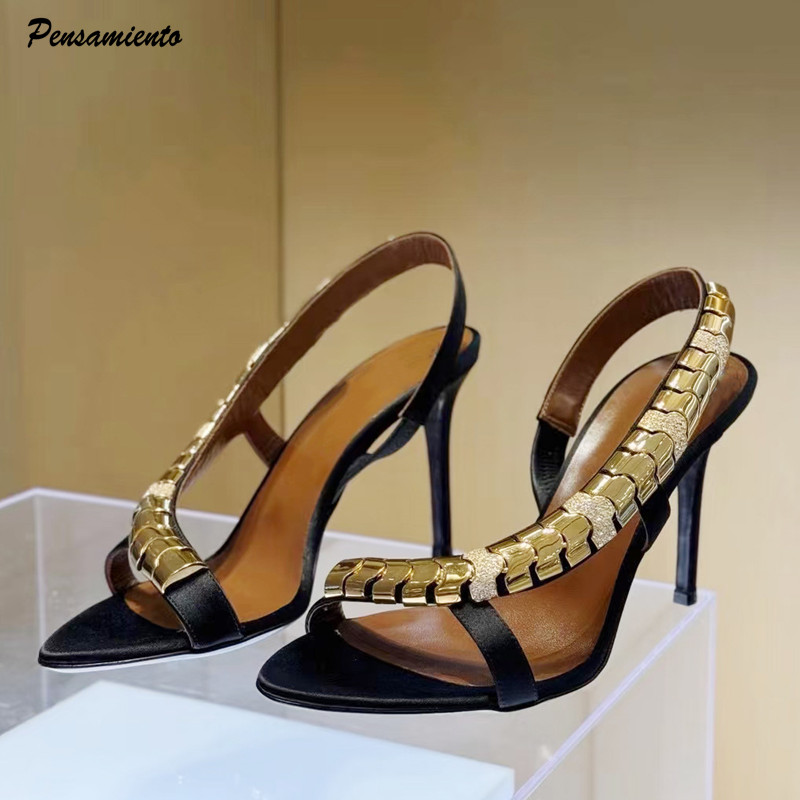 Slip Dress Satin - Sandal Gladiator Wanita Satin Berpayet Rhinestone