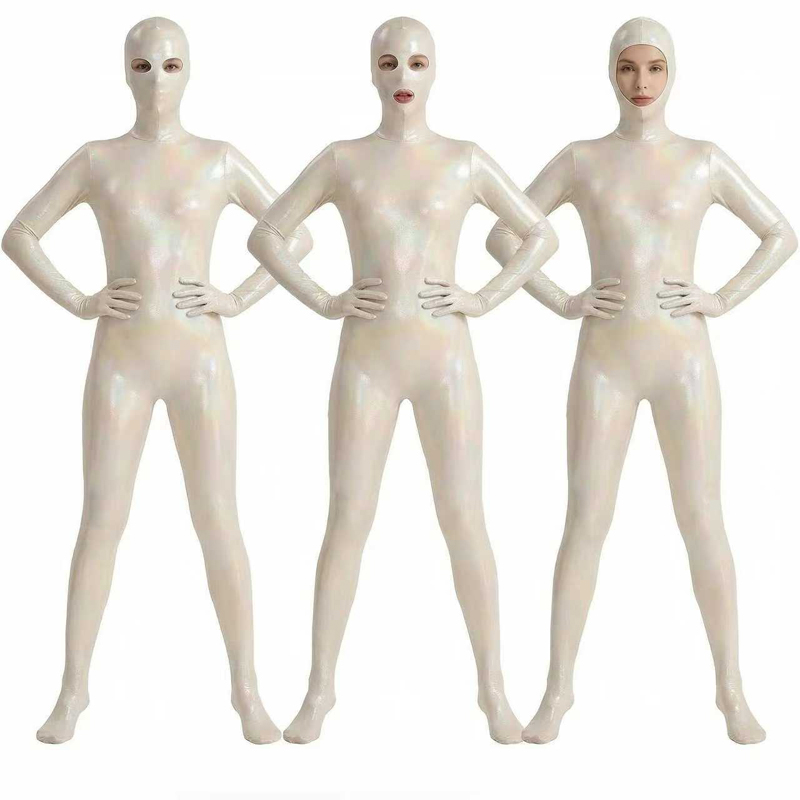 Shapewear Bodysuit Firm - Bodysuit Zentai Wanita Berkilau Gradasi, Elastis