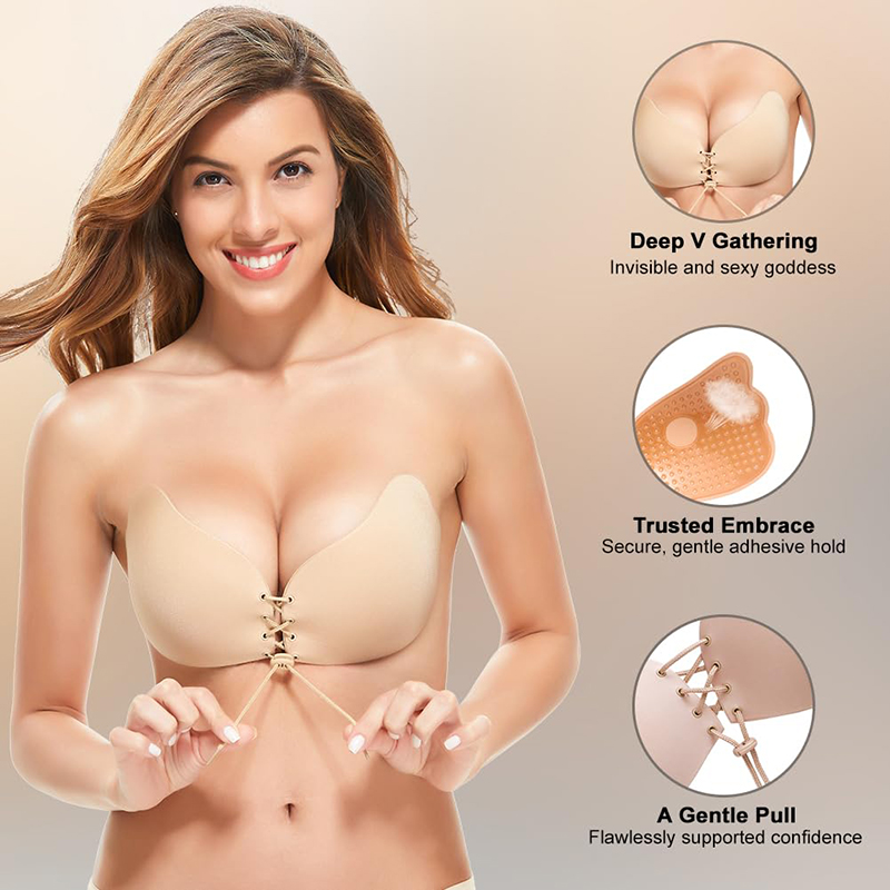 Push Up Bra Padded - 1/2 Pasang Bra Tanpa Tali Punggung