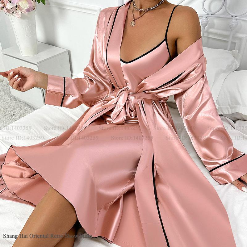 Set Gamis Twinset Panjang Seks - Robe Silk Women ulasan dan harga