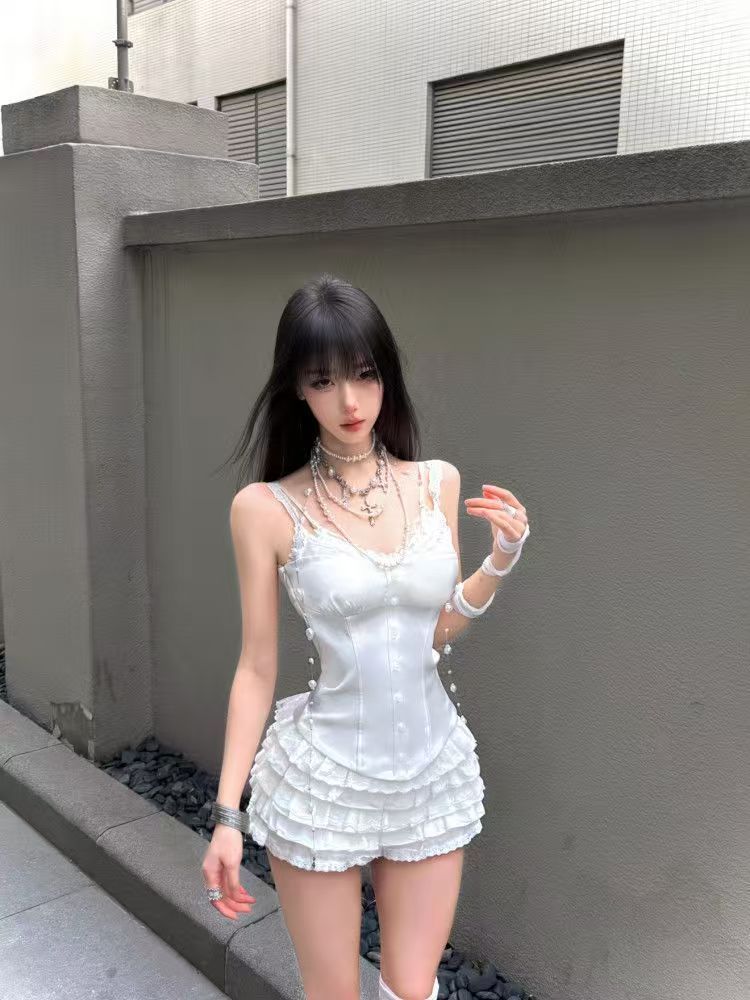 Set Korset Renda Coquette 2 Po - Cami Top Lace ulasan dan harga