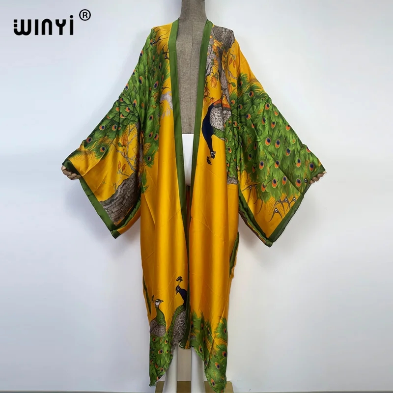 WINYI 2022 Gaun Kimono Kaftan  - Robe Silk Women ulasan dan harga