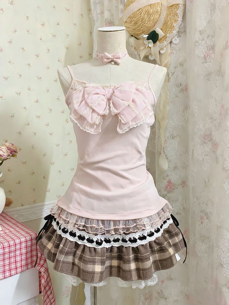 Set Tiga Potong Manis Ala Jepa - Cami Top Lace ulasan dan harga